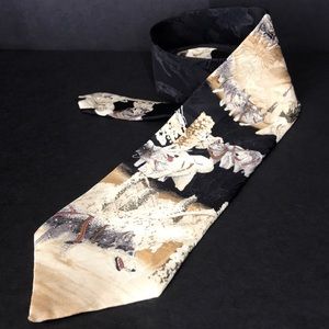 Endangered Species necktie VGC The Last Great Race Scott Kennedy black tan cream